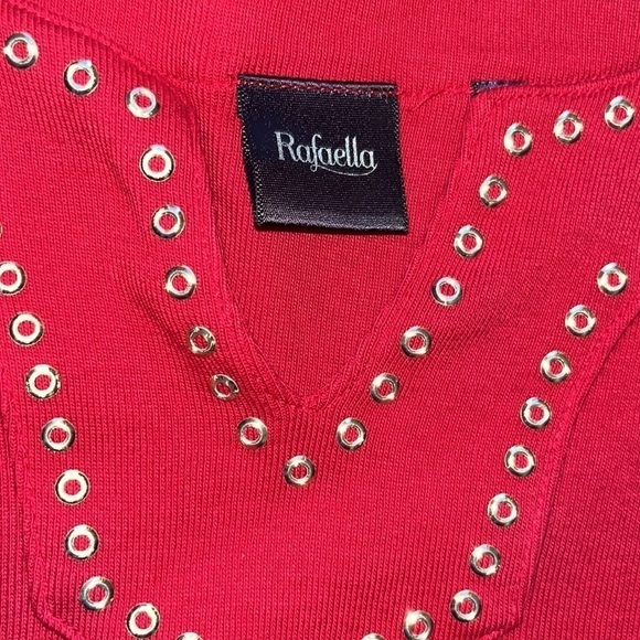 Rafaella women’s red 3/4 sleeve top Size Medium - Picture 4 of 8
